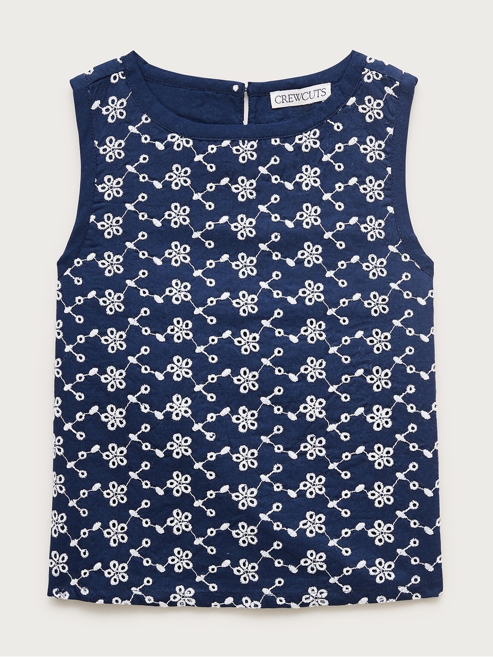 J Crew Crewcuts Girls' eyelet cross-back shell top